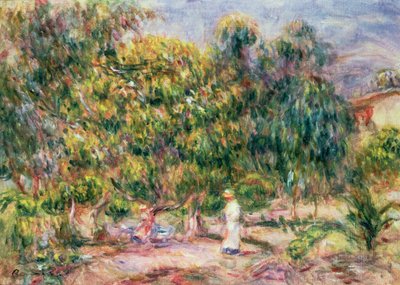 A fehér ruhás nő Les Colettes kertjében, 1915 alkotó: Pierre Auguste Renoir